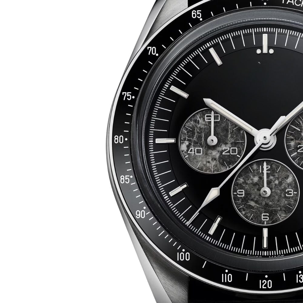 Men's Chronograph 42mm Black Dial Leather Strap RF3OC3NMZK4