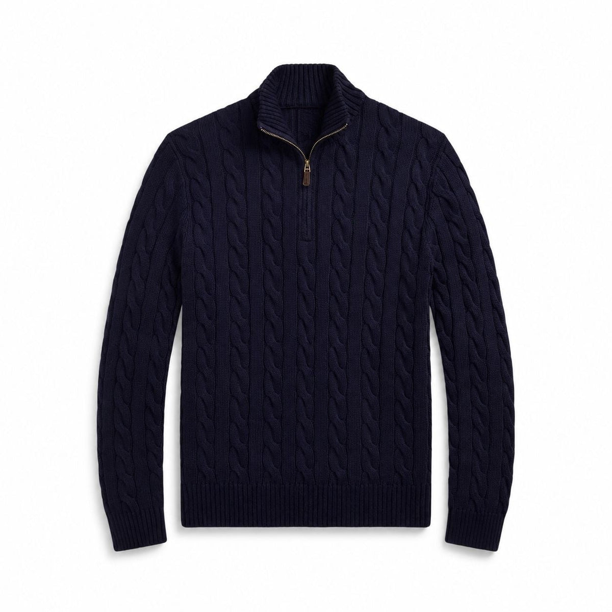 Chunky Cable-Knit Cotton Quarter-Zip Sweater RF3OC3TOPL0