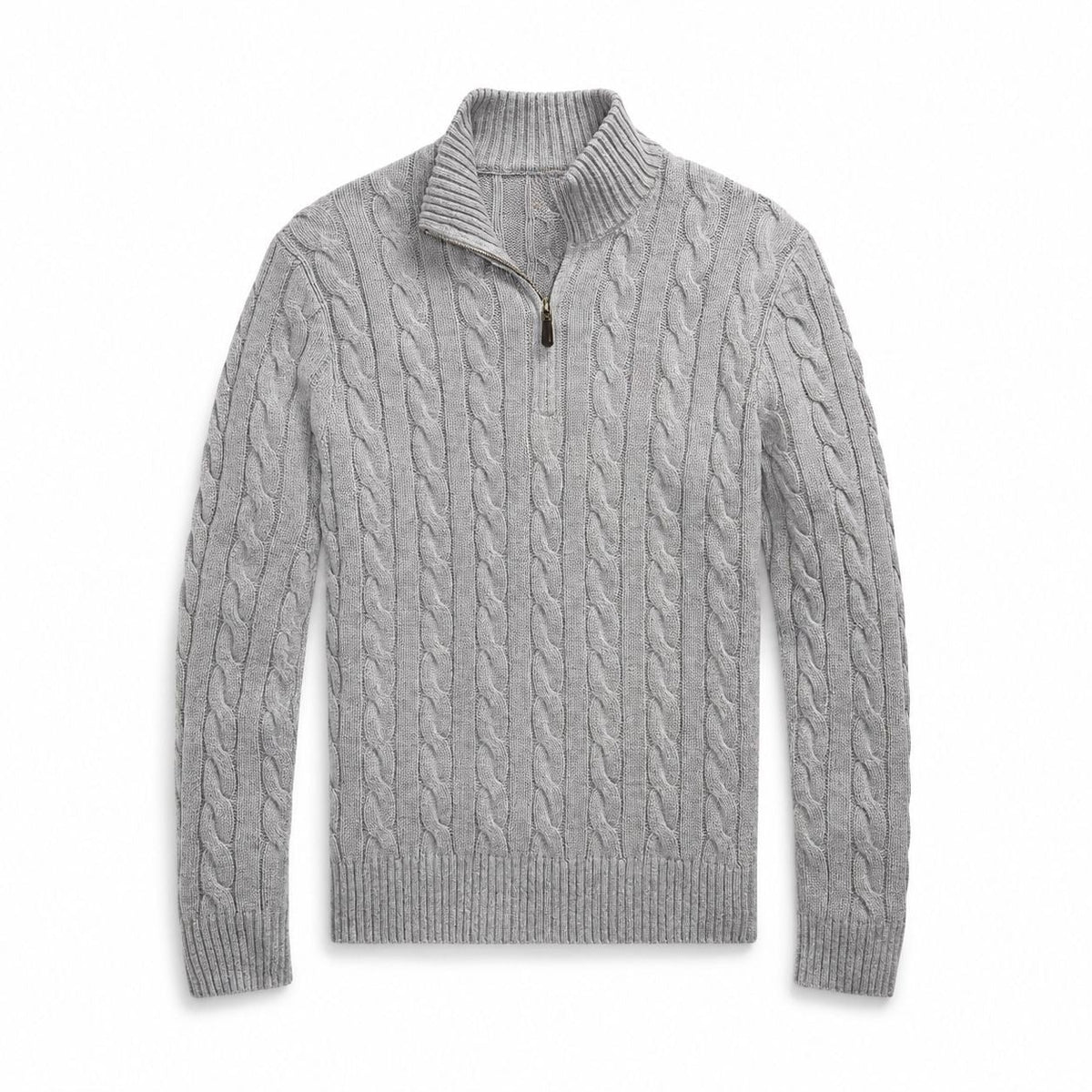 Chunky Cable-Knit Cotton Quarter-Zip Sweater RF3OC3TOPL0