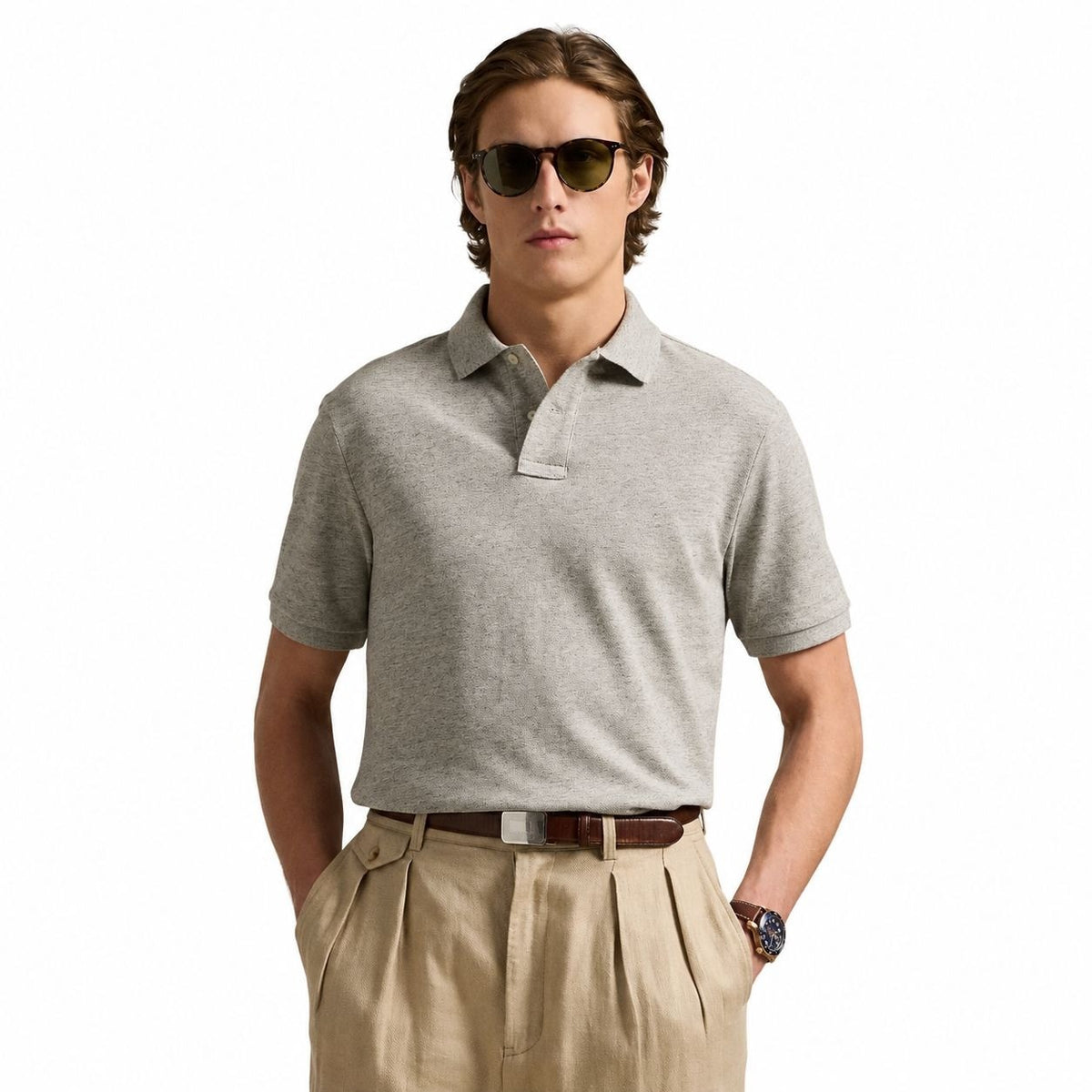 Classic Fit Mesh Polo Shirt RF3OC3UDZT0