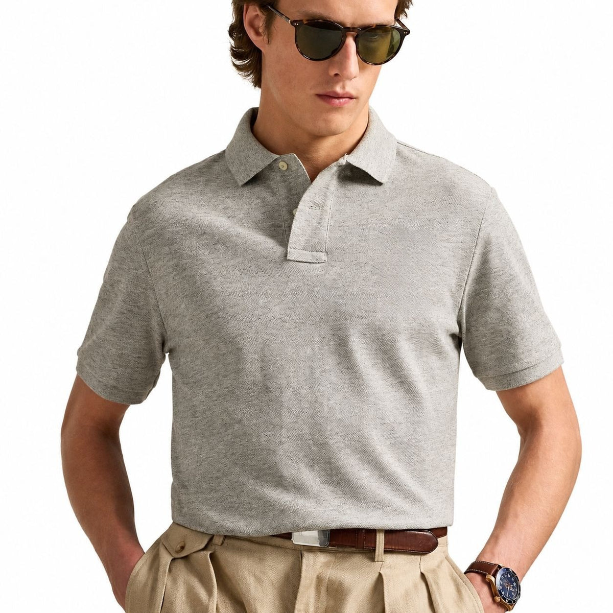 Classic Fit Mesh Polo Shirt RF3OC3UDZT0