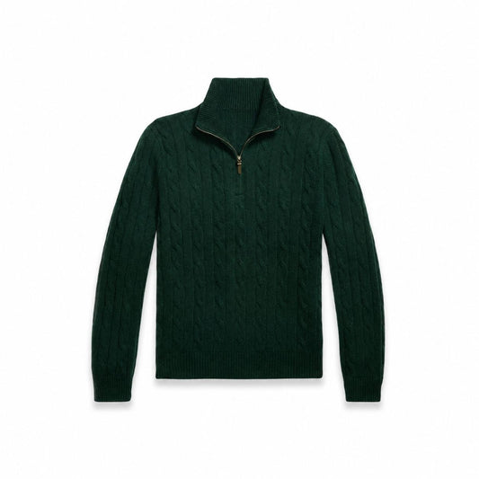 Cable-Knit Cashmere Quarter-Zip Sweater RF3OC3WLCW4