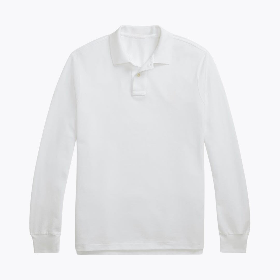 Long-Sleeve Mesh Cotton Polo Shirt RF3OC3WOVB8