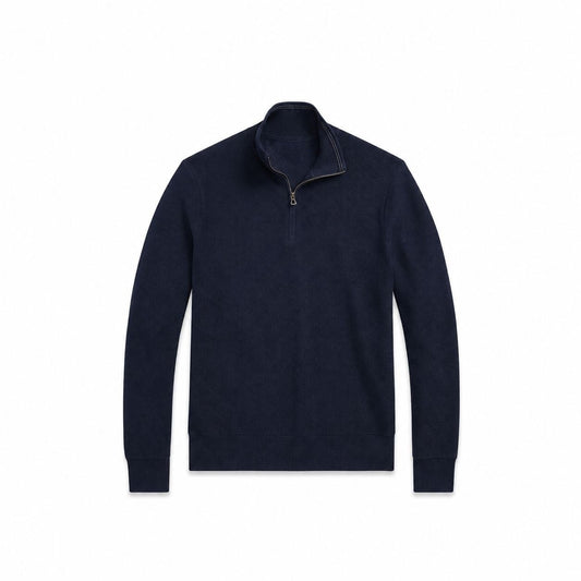 Mesh-Knit Cotton Quarter-Zip Sweater RF3OC3XRHXG
