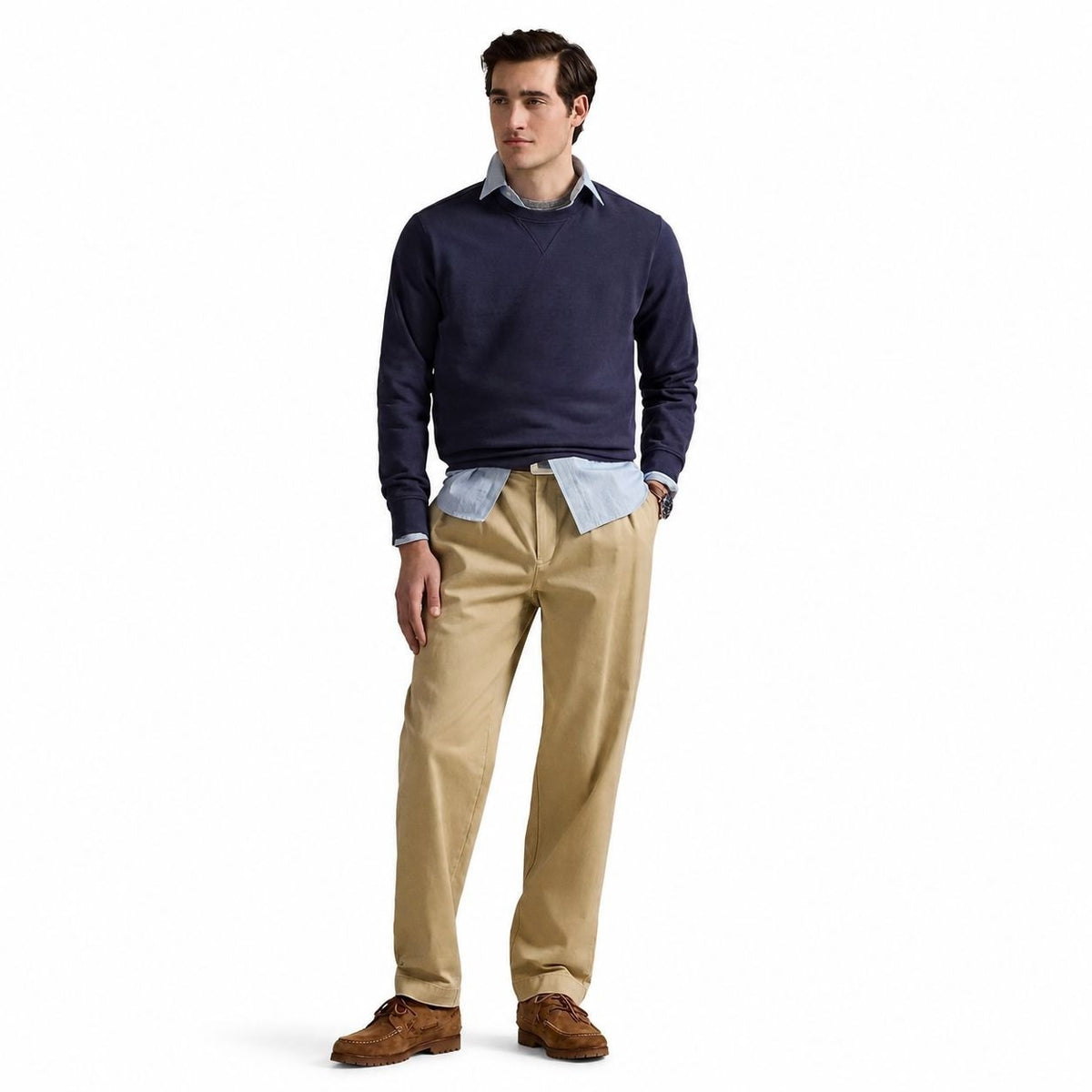 Fleece Sweatshirt - Cotton Blend, Ribbed Trim RF3OC3Z7GXW