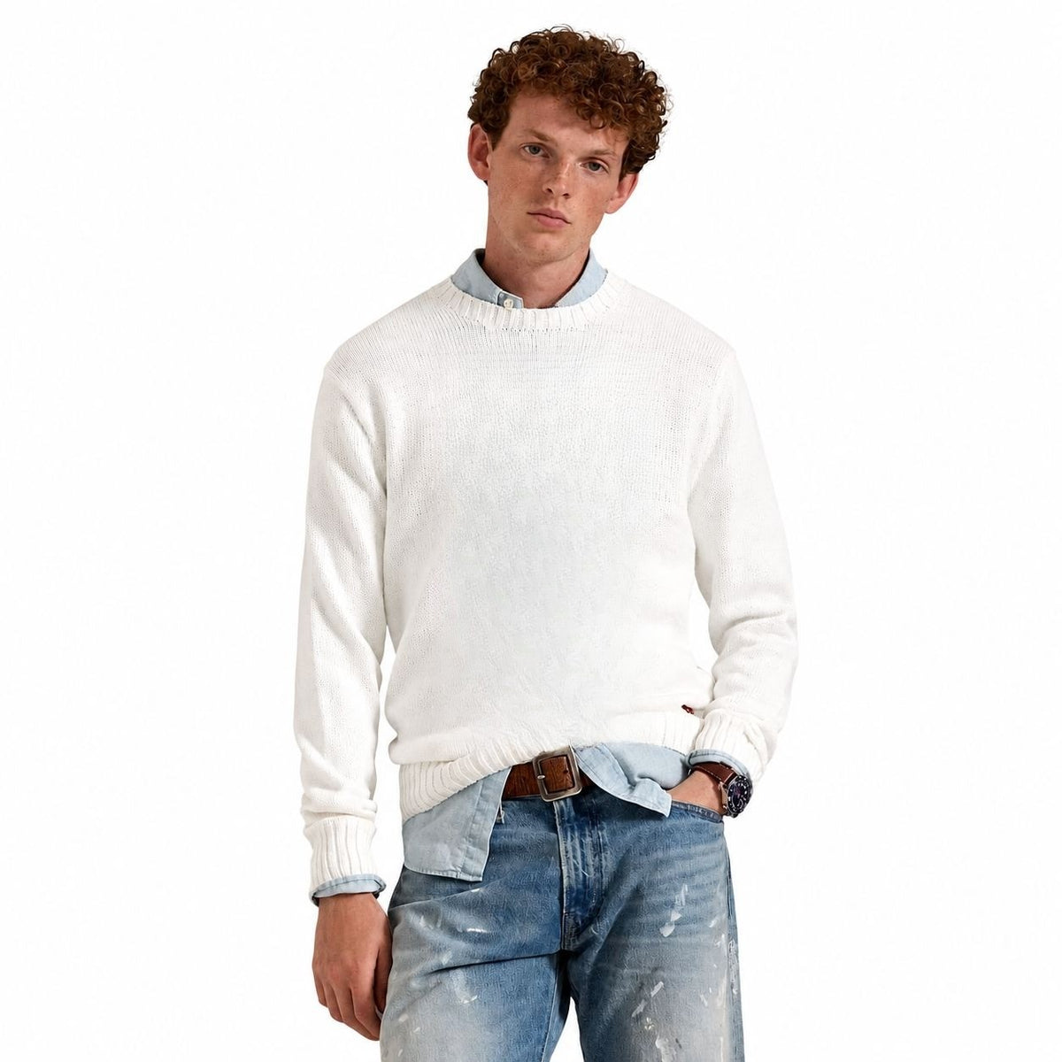 Cotton-Linen Sweater RF3OC3ZI078