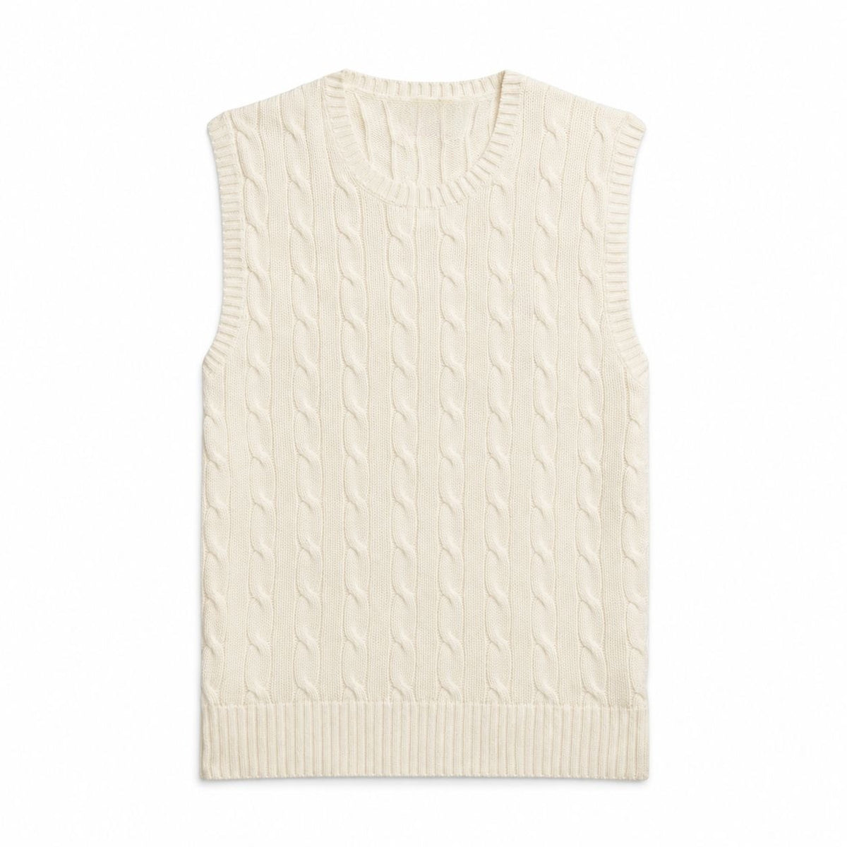 Cable-Knit Cotton Sweater Vest RF3OC40QYDG