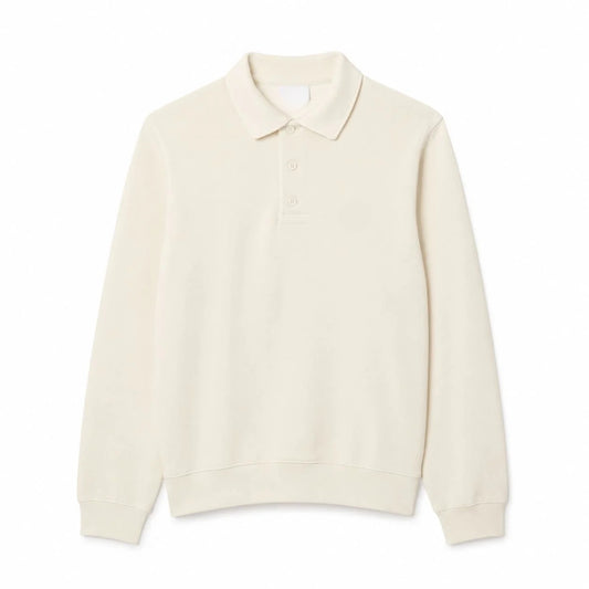 Ribbed Cotton Sweatshirt With Polo Collar RF3OC3BYAH0