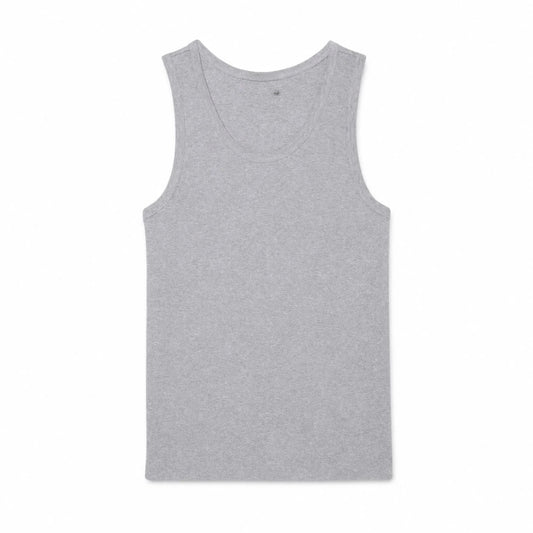 Men's Slim Fit Ribbed Cotton Tank Top RF3OC3BZP1G