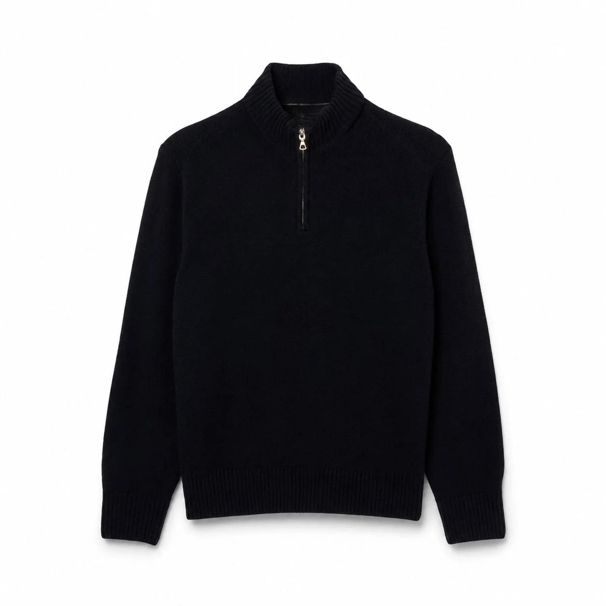 Men's Zipped High-Neck Combed Wool Sweater RF3OC3C1SW4