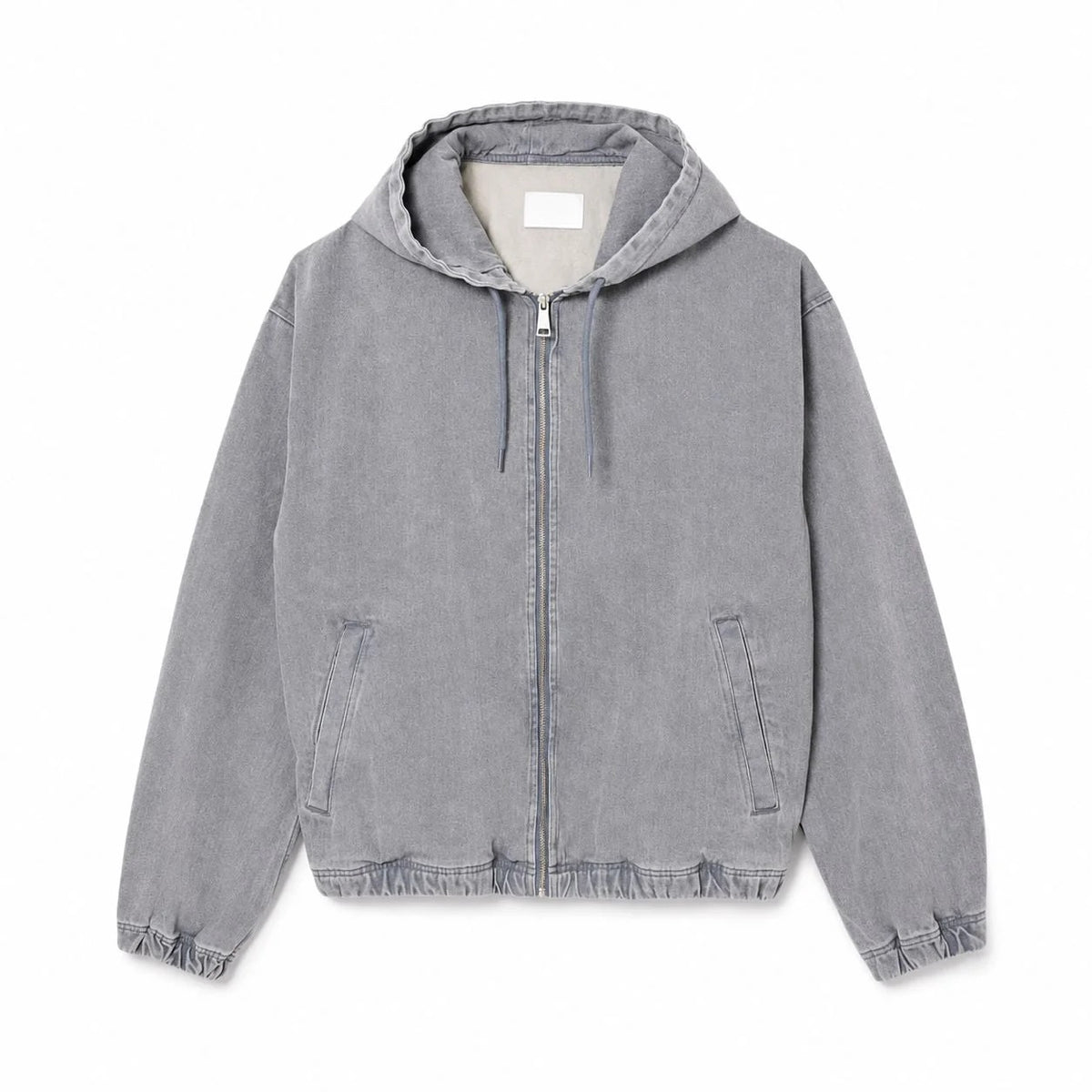 Hooded Denim Jacket With Wash Effect RF3OC3CR344
