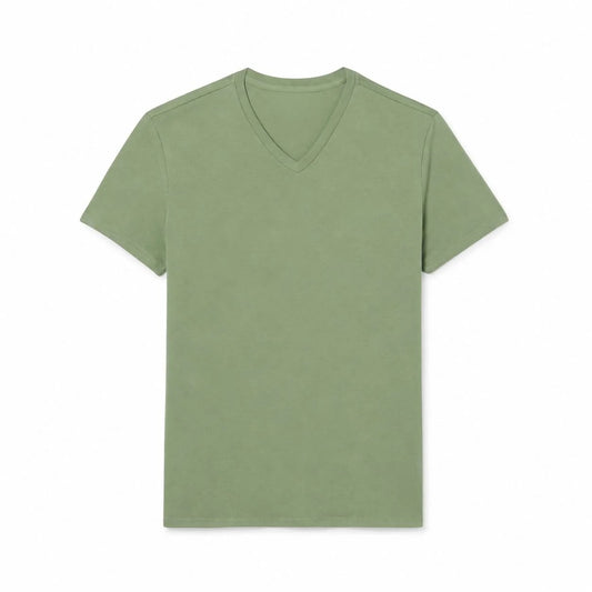 Men's V-Neck T-Shirt in Lightweight Pima Cotton RF3OC3CSHOK