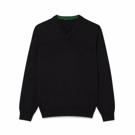 Monochrome Cotton V-Neck Sweater RF3OC3DDK78