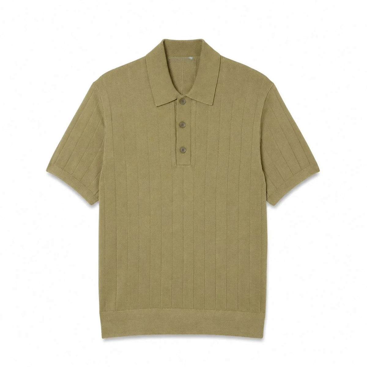 Ribbed Knit Polo Collar Sweater RF3OC3DOSQS
