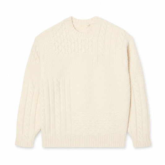 Relaxed Fit Patchwork-Effect Wool Pullover RF3OC3DWIV8