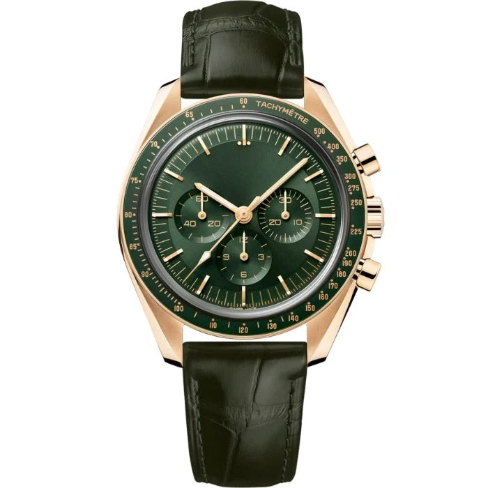 Chronograph 42mm Green Dial Leather Strap RF3OC3NOE4K
