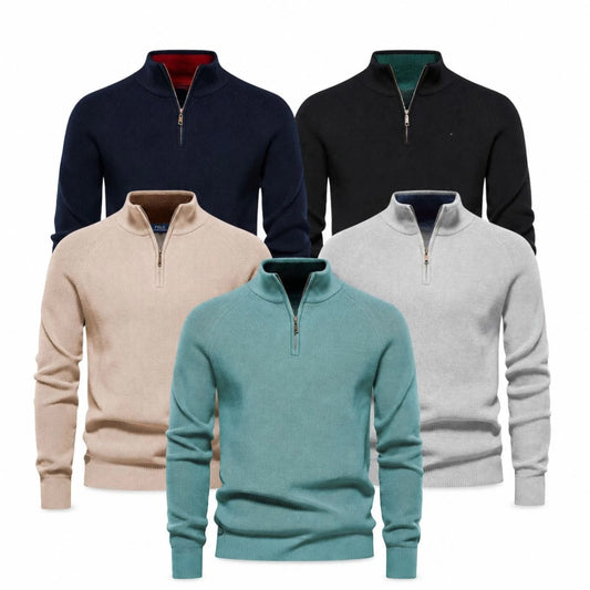 Ribbed Zip Pullover Premium RF3OC3WGFWK