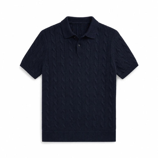 Cable-Knit Cotton Polo Sweater RF3OC40MQO4