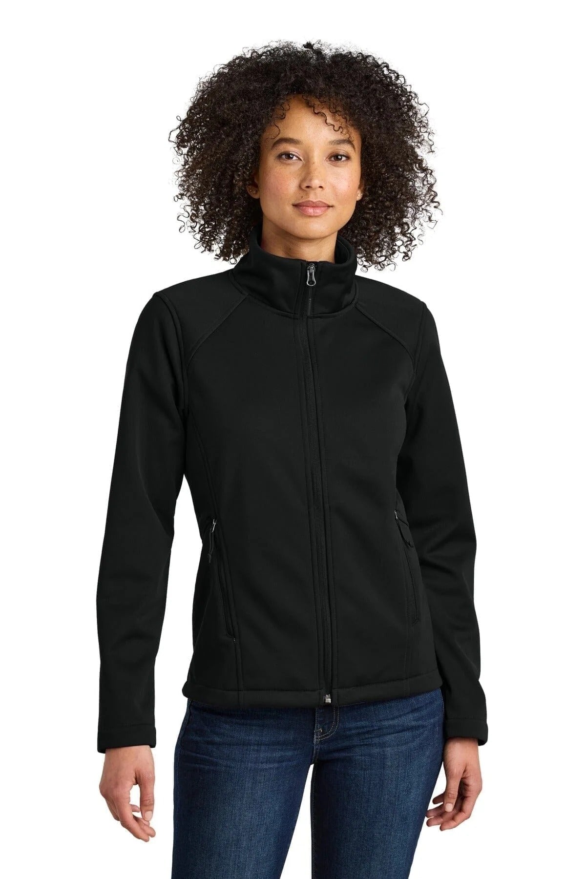Women's Softshell Jacket With Chest Logo RF3OC47ZIPW