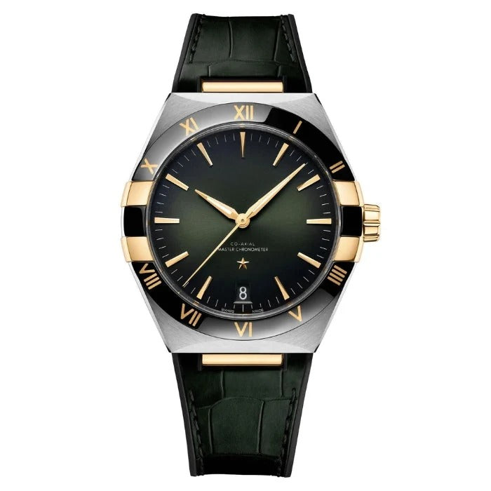 Men's Watch 41mm Green Dial - Leather Strap RF3OC4CO2V8