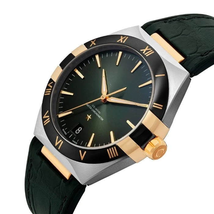 Men's Watch 41mm Green Dial - Leather Strap RF3OC4CO2V8