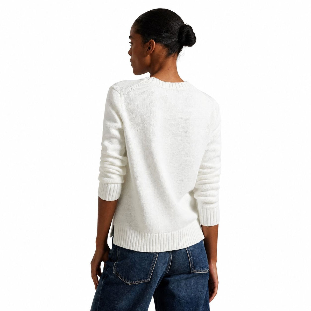 Linen-Cotton Crewneck Sweater RF3OC3ZHAX0