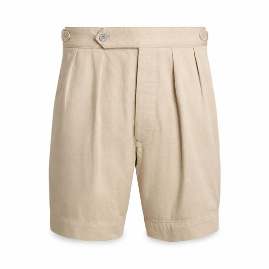 Relaxed Fit Pleated Twill Shorts RF3OC40SCXW