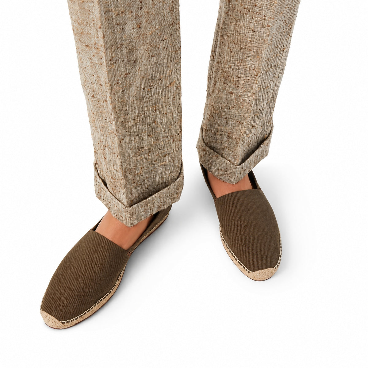 Rope Sole Canvas Espadrille - Khaki RF3OC3GA7IC
